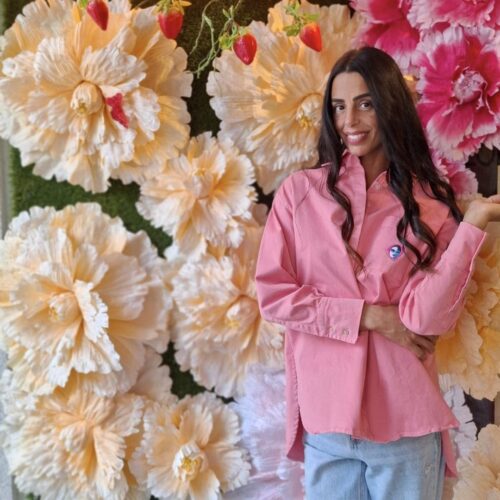 Sobrecamisa rosa pastel