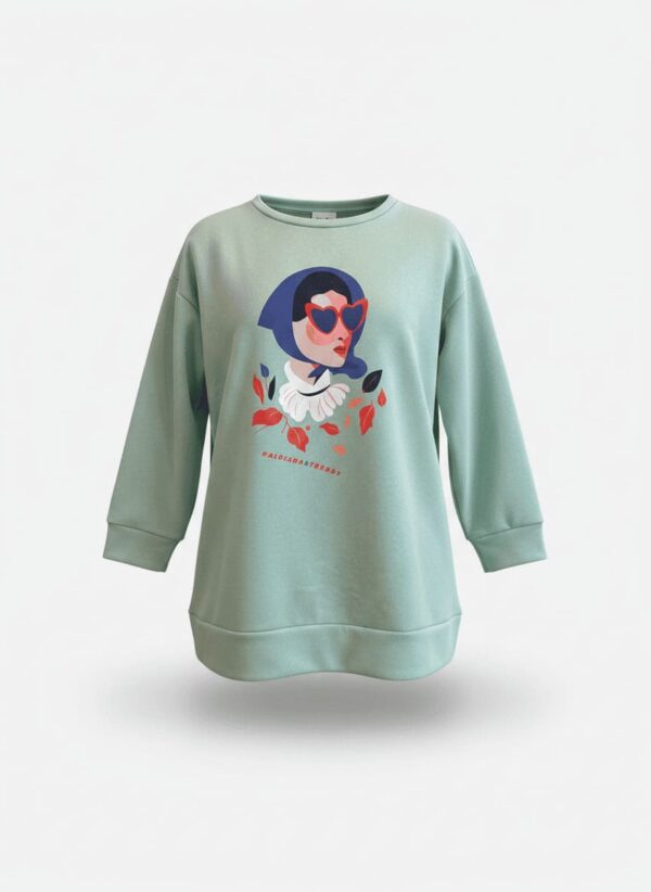 Sudadera verde agua pastel claro
