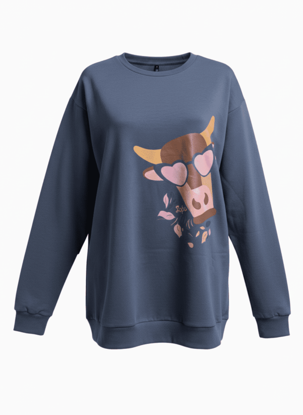 Sudadera011.F Vestido sudadera azul añil