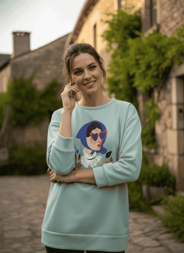 Sudadera verde agua pastel claro