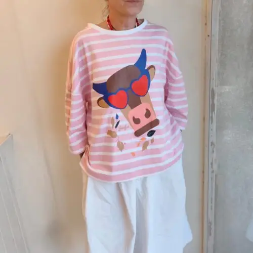 Sudadera blanca con estampación frontal